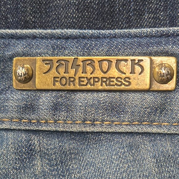 Rerock by Express 2000s Straight-Leg Distressed Jeans Size 4 Vintage Y2K Denim - Picture 8 of 16